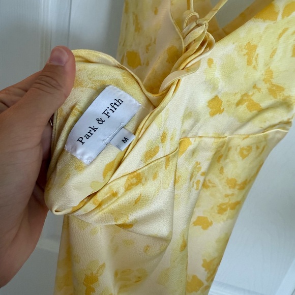 Park & Fifth Strapless Yellow Floral Dress - Picture 3 of 3